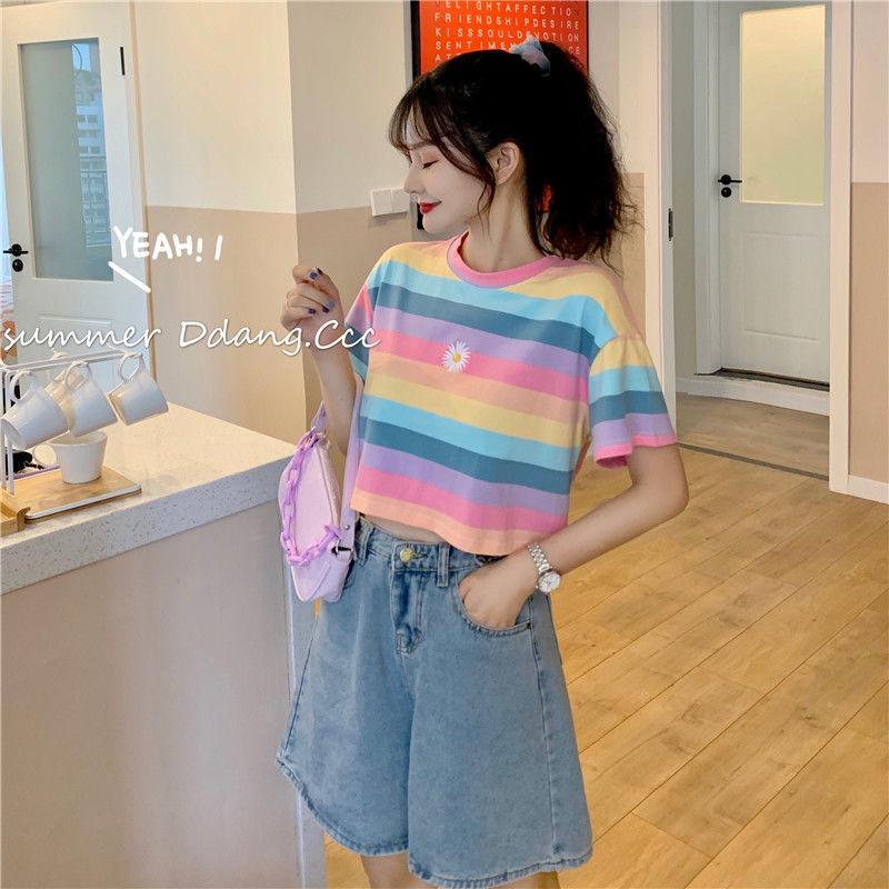Rainbow Stripe T-Shirt - SEOUL STYLEZ