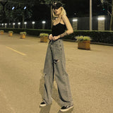 Ripped High-Waisted Street Jeans - SEOUL STYLEZ