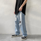 Ripped Wide Leg Jeans - SEOUL STYLEZ