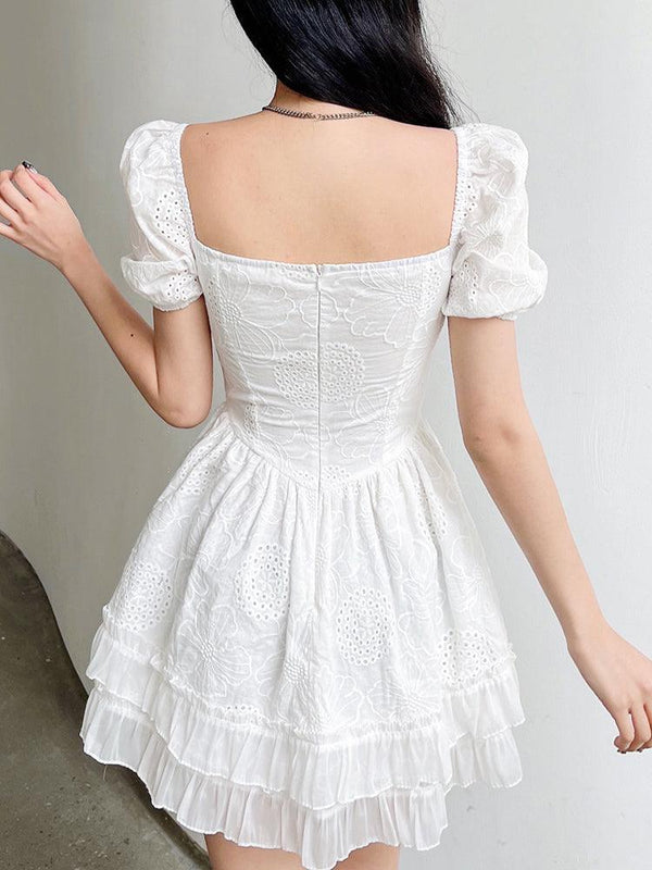 Ruffled Low-Cut Summer Dress - SEOUL STYLEZ