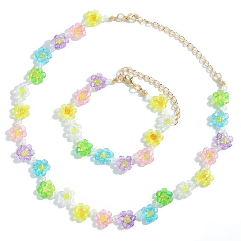Transparent Acrylic Resin Flower Bead Necklace - SEOUL STYLEZ