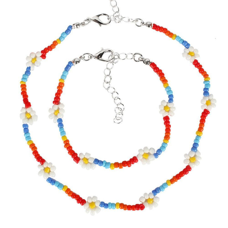 Transparent Acrylic Resin Flower Bead Necklace - SEOUL STYLEZ